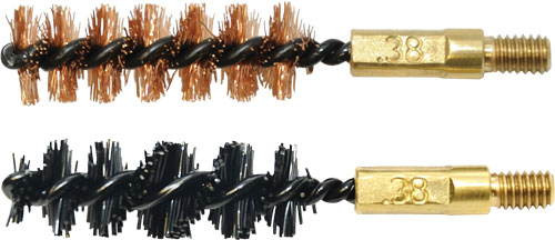 OTIS 38 CAL  RIFLE BORE BRUSH 2/PK 1-NYLON/1-BRONZE ( 12 PER CASE ) - for sale