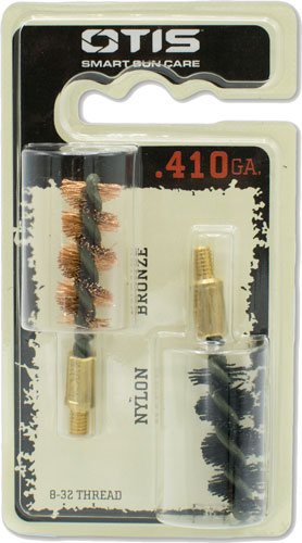 OTIS BORE BRUSH .410 2-PACK 1-NYLON 1-BRONZE 8-32MM THREAD - for sale