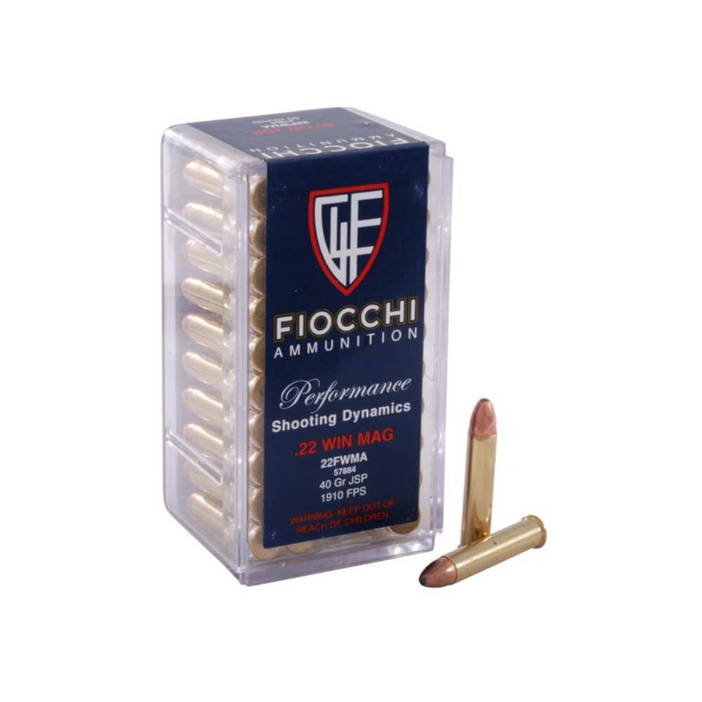 FIOCCHI 22WMR 40GR JSP 1910FPS 50RD 40BX/CS - for sale