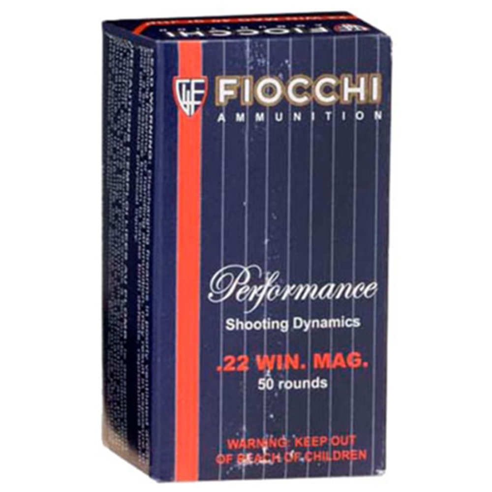 FIOCCHI AMO 22 WMR 40GR FMJ 1900FPS 50-RD ( 40 BOXES PER CASE ) - for sale
