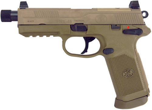 FN FNX-45 TACTICAL DA/SA MS .45ACP FDE 2-10RD NIGHT SIGHTS - for sale