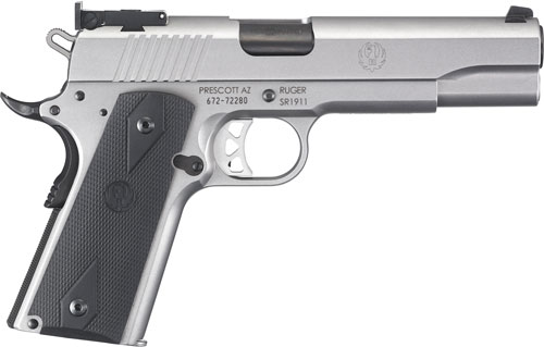 RUGER SR1911 10MM ADJ 8-SHOT STAINLESS BLACK RUBBERIZED - for sale