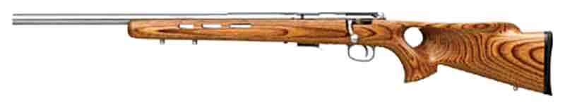 SAVAGE 93R17-BTVLSS .17HMR LH 21"HB ACU-TGR SS/BR LAM T-HOLE - for sale