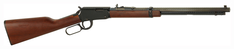 HENRY FRONTIER LEVER ACTION RIFLE RIL 17 HMR 20 IN OCT BBL BLUE/ WALNUT 11 RD - for sale