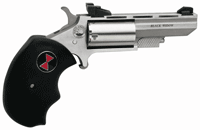 NAA "BLACK WIDOW" MINI-REVOLVR .22WMR 2" AS S/S BLACK RUBBER - for sale