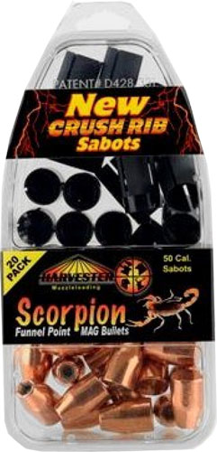 HARVESTER SCORPION 50CAL 260GR .451 FUNNEL POINT SABOT 20PK - for sale