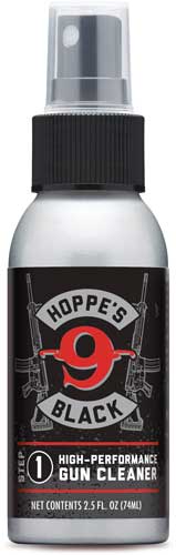 HOPPES BLACK GUN CLEANER 2 OZ. ALUMINIUM PUMP BOTTLE - for sale