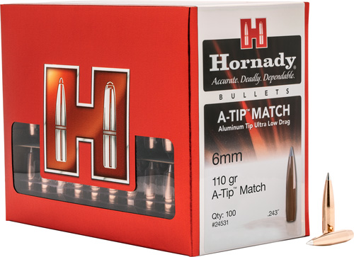 HORNADY BULLETS 6MM .243 110GR A-TIP  100RD 10BX/CS - for sale