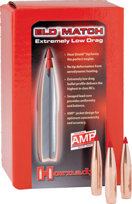 HORNADY BULLETS 6.5MM .264 140GR ELD-M MATCH 100CT 15BX/C - for sale