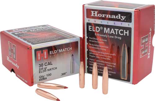 HORNADY BULLETS 30CAL .308 225GR ELD-MATCH 100CT 15BX/CS - for sale