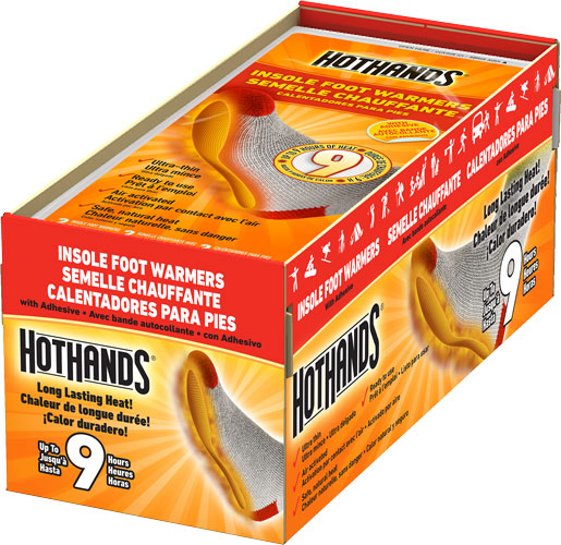 HOTHANDS INSOLE FOOT WARMER 16 PAIRS 9 HOUR W/ ADHESIVE - for sale