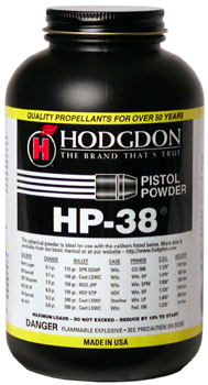 HODGDON PIST/SHTSH POWDER HP38 1-LB CAN ( 10 PER CASE ) - for sale