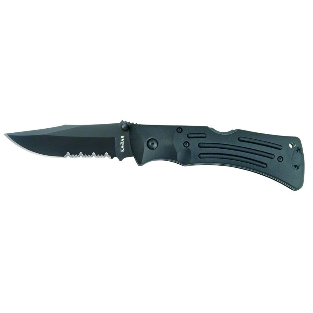 ka-bar knives - 3051CP - MULE FOLDER CLIP SERR 3-7/8 -POLY BLK C for sale