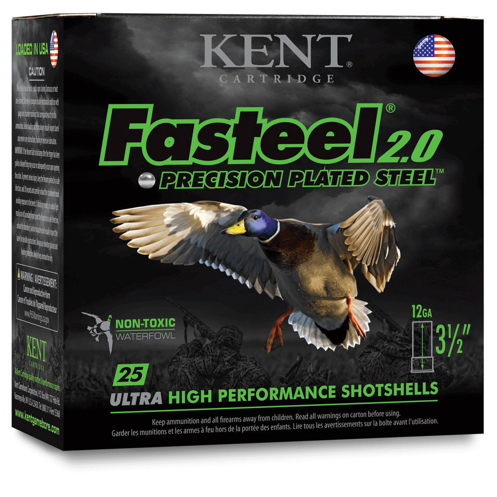 kent cartridge usa - Fasteel 2.0 - 12 GA 3-1| - AMMO 12GA 3-1/2IN 2SH 1550 FPS 25/BX for sale