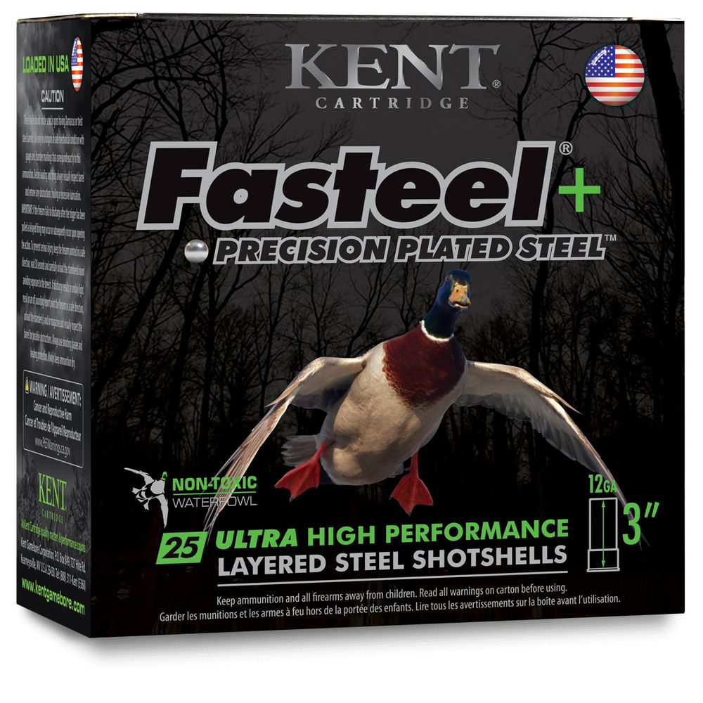 kent cartridge usa - Fasteel + - 12 GA - AMMO 12GA 3IN 2/4SH 1450 FPS 25/BX for sale