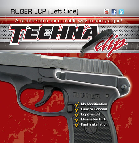 TECHNA CLIP GUN BELT CLIP FOR RUGER LCP 380 LEFT H... - for sale