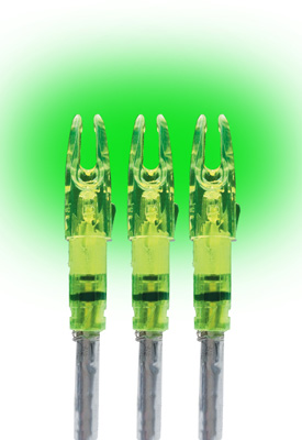 LUMENOK LIGHTED NOCK SIGNATURE SERIES GREEN 3PK - for sale