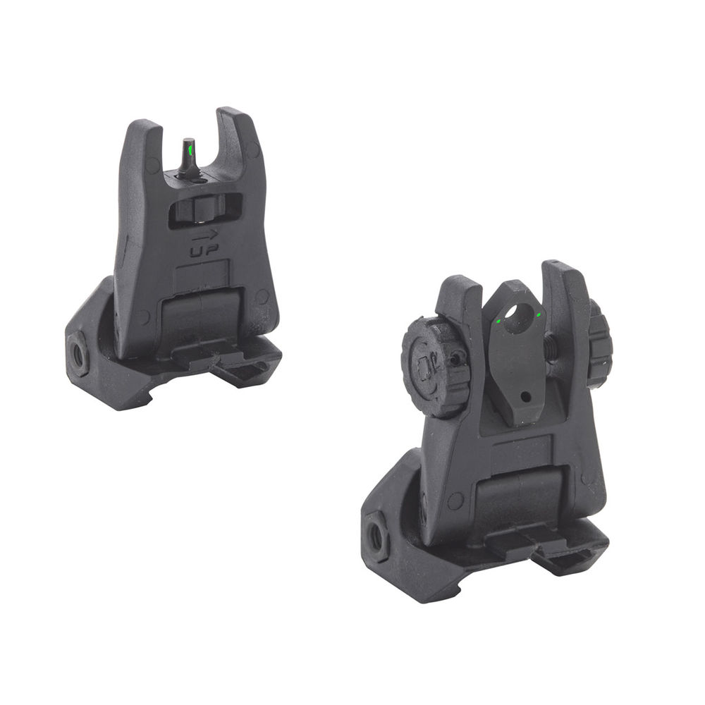 MEPROLIGHT FUBS POLYMER BACKUP FLIP-UP SIGHTS 2 DOT REAR/1 DOT FRONT BLACK - for sale