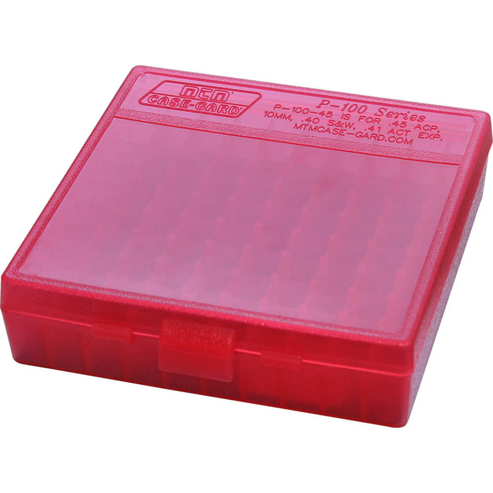 MTM CASE GARD FLIP-TOP BOX CARTRG 45/10/40 100RD RED ( 24 PER CASE ) - for sale