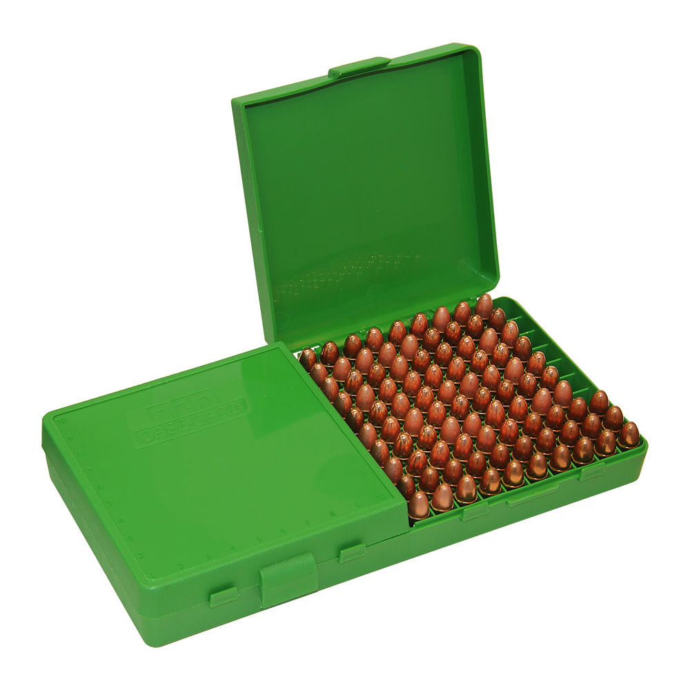 MTM AMMO BOX 9MM LUGER/380ACP /9X18 200-ROUNDS GREEN - for sale