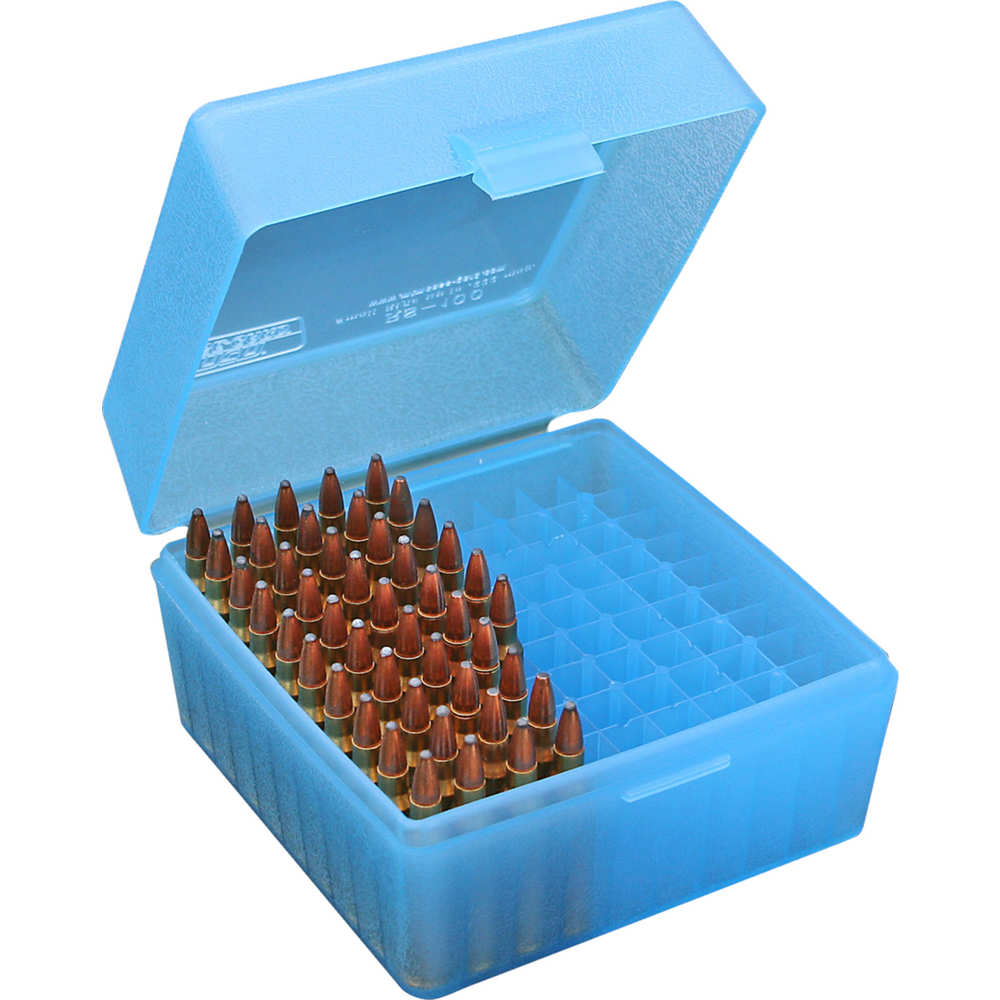 mtm case-gard - Case-Gard - SML RIFLE AMMO BOX 100RD - CLR BLUE for sale