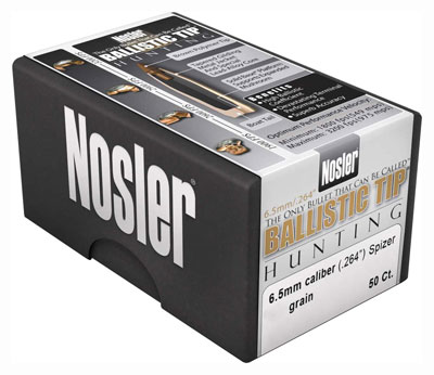 NOSLER BULLETS 6.5MM .264 100GR BALLISTIC TIP 50CT - for sale