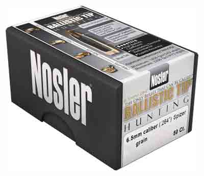 NOSLER BULLETS 6.5MM .264 120GR BALLISTIC TIP 50CT - for sale
