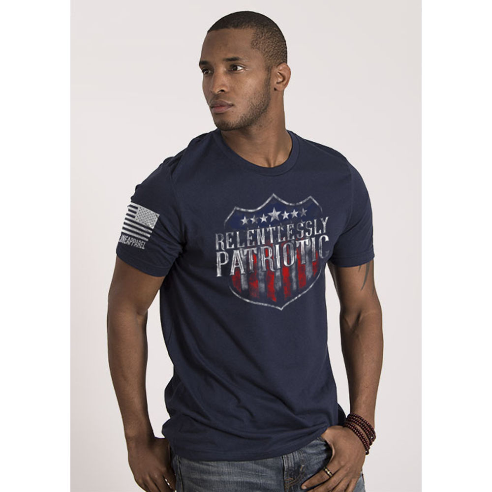 nine line apparel - RPATTSMIDNIGHTNAVYS - MENS TSHIRT RELENTLESSLY PATRIOTIC NVY S for sale