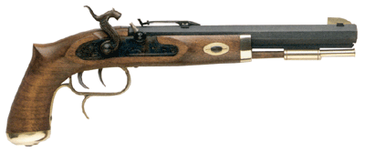TRADITIONS TRAPPER PISTOL 50 CAL PERCUSSION BLUED/HARDWOOD - for sale