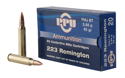 PPU STANDARD RIFLE AMO 223 REM 55GR SP 20RD (50 BOXES PER CASE) - for sale