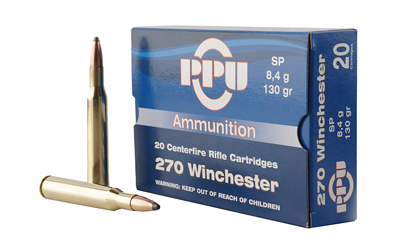 PPU STANDARD RIFLE AMO 270 WIN 130GR SP 20RD (10 BOX CASE) - for sale