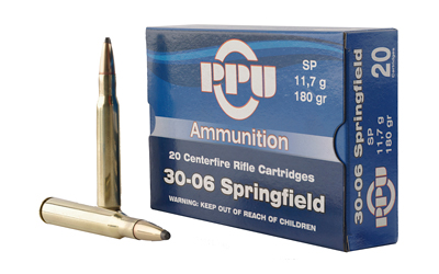 PPU STANDARD RIFLE AMO 30-06 SPR 180GR SP 20RD (10 BOX CASE) - for sale