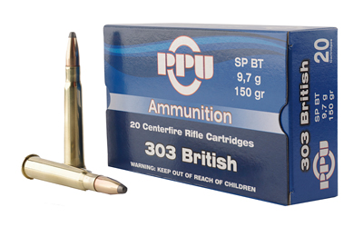 PPU STANDARD RIFLE AMO 303 BRITISH 150GR SP 20RD (10 BOXES PER CASE) - for sale