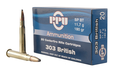 PPU STANDARD RIFLE AMO 303 BRITISH 180GR SP 20RD (10 BOXES PER CASE) - for sale