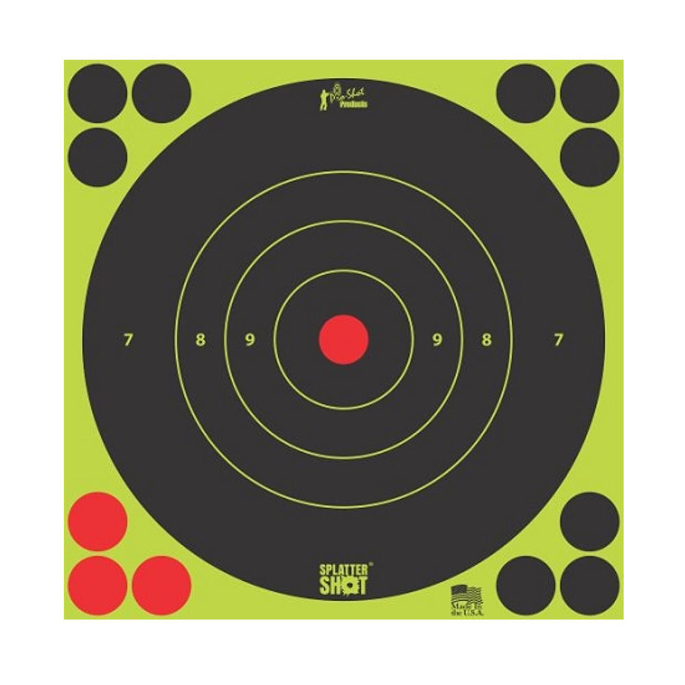 pro-shot - SplatterShot - 8IN GREEN BULLS EYE TARGET 6 QTY PK BG for sale