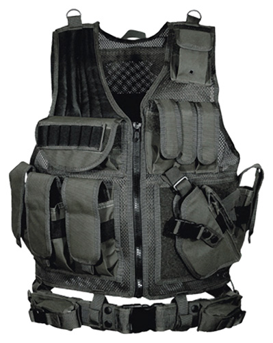 UTG TACTICAL VEST V547 BLACK LAW ENFORCEMENT - for sale