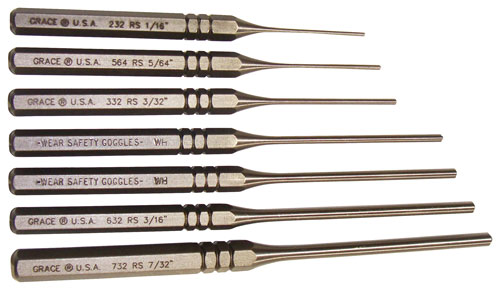 GRACE USA PUNCH SET ROLL PIN PUNCH SET OF 7 STEEL - for sale
