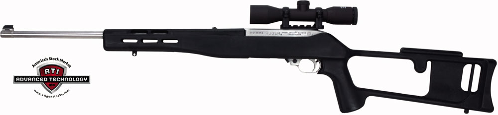 ADV. TECH. STOCK RUGER 10/22 STANDARD BARREL BLACK SYN - for sale