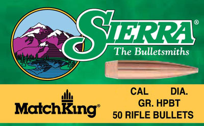 SIERRA BULLETS .22 CAL .224 53GR HP MATCH 100CT - for sale