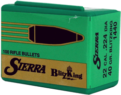SIERRA BULLETS .22CAL .224 40GR BLITZKING 100CT - for sale