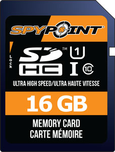 SPYPOINT TRAIL CAM 16GB SD CARD HIGH SPEED CLASS 10 BLK! - for sale