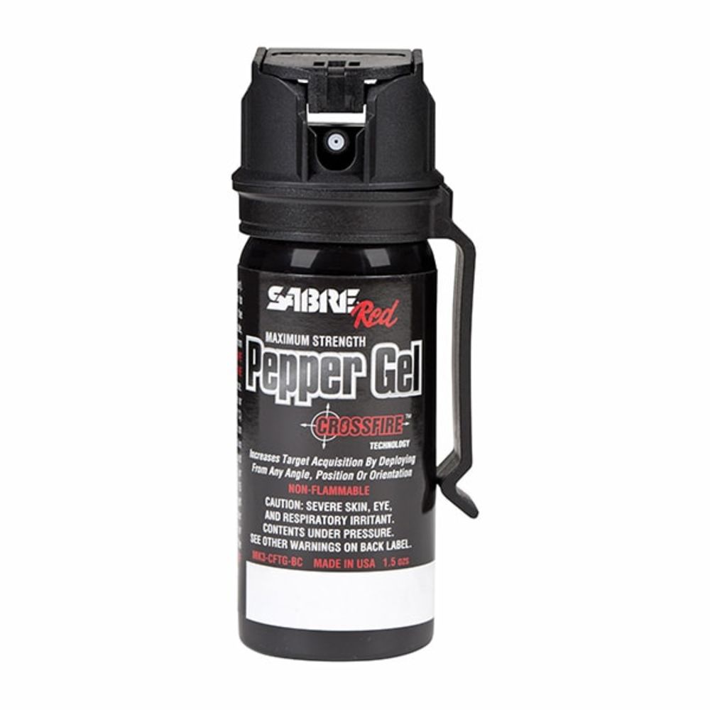 SABRE RED PEPPER GEL W/UV DYE 1.8OZ CROSSFIRE W/BELT CLIP - for sale