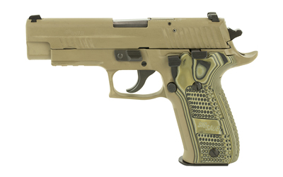 SIG SAUER P226 SCORPION CA COMP HGA 9MM 4.4 BBL FDE DA/SA SIGLITE  BLACK/GREEN G10 GRIP 2-10RD MAGS - for sale