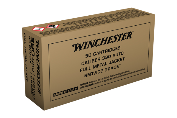 WINCHESTER SERVICE GRADE 380 ACP 95GR FMJ-RN 50RD 10BX/CS - for sale