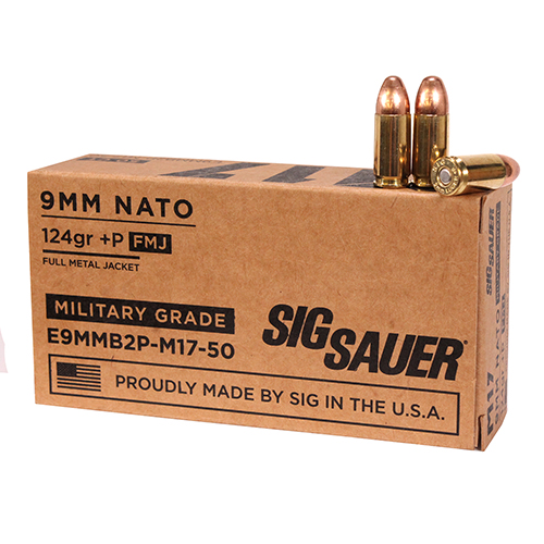 SIG M17 9MM LUGER +P 124GR FMJ 50RD 10BX/CS - for sale