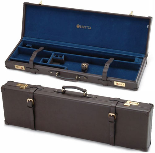 BERETTA LUGGAGE CASE FOR O/U SHOTGUNS LEATHER BROWN - for sale