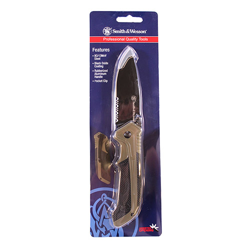 S&W KNIFE FDE BOOT KNIFE 2.75" BLADE W/FDE SHEATH & CLIP - for sale