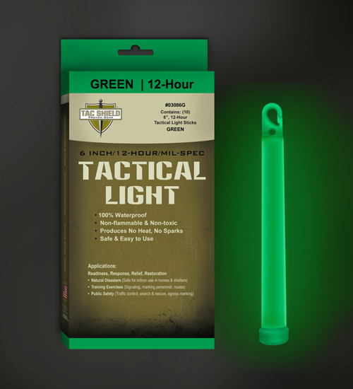 tac shield - 03086G - TAC 12 HR LIGHT STICK GREEN 6 IN 10 PK for sale
