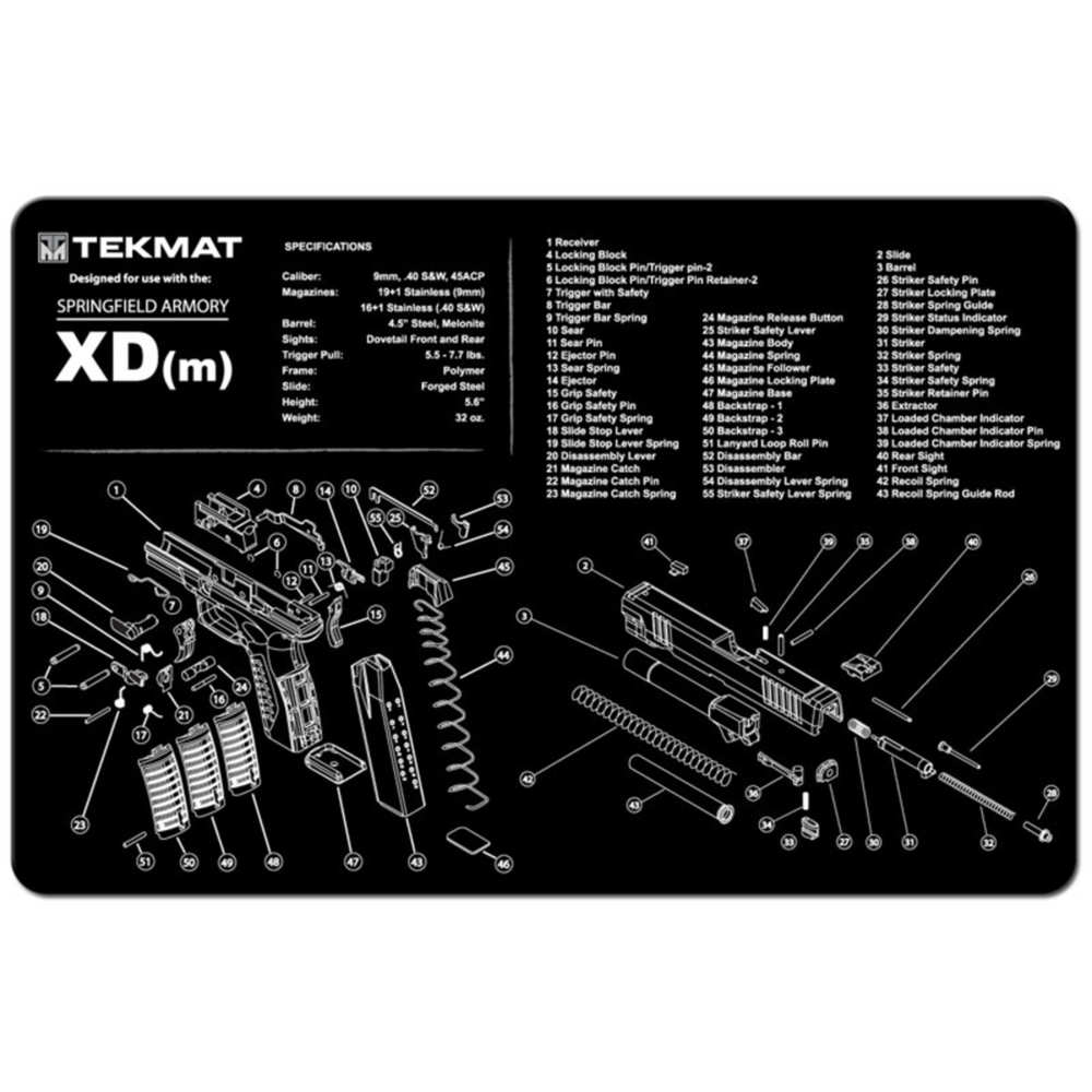 TEKMAT ARMORERS BENCH MAT 11"x17" SPRINGFIELD XDM PISTOL - for sale