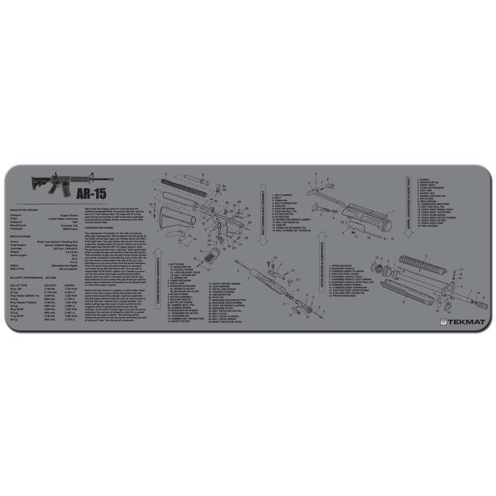 TEKMAT ARMORERS BENCH MAT 12"X36" AR-15 GREY - for sale